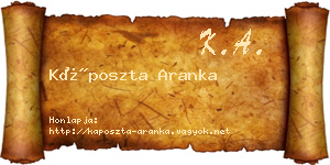 Káposzta Aranka névjegykártya